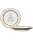 Charlotta 9" Holiday Tree Accent Plates, Set of 4