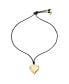 ფოტო #1 პროდუქტის 18K Gold Plated Heart Pendant Adjustable Cord Necklace