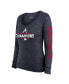 ფოტო #3 პროდუქტის Women's Threads Navy Atlanta Braves 2021 World Series Champions Two-Hit Tri-Blend Long Sleeve Scoop Neck T-shirt