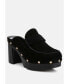 ფოტო #1 პროდუქტის Riley Suede Platform Clogs In Tan