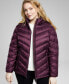 Фото #3 товара Women's Plus Size Hooded Packable Puffer Coat, Created for Macy's
