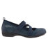 Trotters Josie T1761-420 Womens Blue Leather Slip On Mary Jane Flats Shoes 5