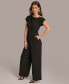 ფოტო #3 პროდუქტის Donn Karan Women's Hardware-Trim Asymmetric-Neck Jumpsuit