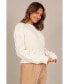 ფოტო #7 პროდუქტის Women's Katrina Textured Sleeve Crewneck Knit Sweater