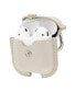 Фото #3 товара Gray Leather Apple AirPods Case with Silver-Tone Snap Closure and Carabiner Clip