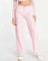 Фото #8 товара Daisy Street wide leg low rise Y2K cargo trousers in baby pink