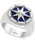 ფოტო #1 პროდუქტის EFFY® Men's Lapis Lazuli Compass Ring in Sterling Silver