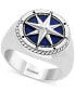 Фото #1 товара EFFY® Men's Lapis Lazuli Compass Ring in Sterling Silver