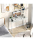 40 Inch Small Computer Desk with Heavy-duty Metal Frame-White