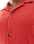 ASOS DESIGN relaxed rib polo shirt in red