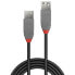 Фото #2 товара Lindy 0.5m USB 2.0 Type A Extension Cable - Anthra Line - 0.5 m - USB A - USB A - USB 2.0 - 480 Mbit/s - Black - Grey