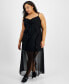 Фото #1 товара Trendy Plus Size Ruffled Chiffon Maxi Dress, Created for Macy's