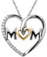 Фото #1 товара Macy's mom Diamond Heart Necklace in Sterling Silver and 14k Gold (1/10 ct. t.w.)