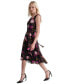 Women's Floral V-Neck Belted Sleeveless Dress