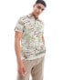 Фото #1 товара Polo Ralph Lauren icon logo Havana playa print pique polo custom fit in brown