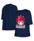 ფოტო #1 პროდუქტის Big Girls Navy Cleveland Guardians Team Half Sleeve T-shirt