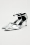 Фото #3 товара Туфли на каблуке с металлическим блеском ZARA