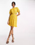 Фото #1 товара Y.A.S broderie mini dress with cut out sides in yellow