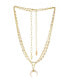 Crystal Dotted Horn Necklace in 18K Gold Plating Set, 2 Piece