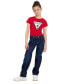 ფოტო #5 პროდუქტის Big Girls Triangle Rhinestone Logo T-shirt