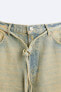 Крашеные джинсовые шорты ZARA