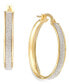 ფოტო #1 პროდუქტის Glitter Hoop Earrings in 14k Gold (20mm)