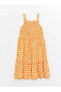 LCW Kids Kare Yaka Çiçekli Kız Çocuk Elbise