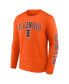 Фото #2 товара Men's Orange Illinois Fighting Illini Distressed Arch Over Logo Long Sleeve T-shirt