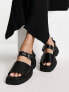 Фото #1 товара ASRA Exclusive Samba flat sandals with buckle strap in black leather