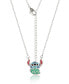 Lilo and Stitch Silver Plated Stitch Leaf Pendant Necklace