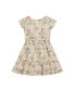 ფოტო #4 პროდუქტის Little Girls Organic Short Sleeve Split Neck Tiered Dress