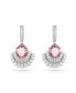 ფოტო #4 პროდუქტის Shell, Pink, Rhodium Plated Idyllia Drop Earrings