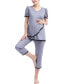 ფოტო #1 პროდუქტის Maternity Drew Nursing 2-Piece Pajama Set