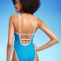 Фото #2 товара Women's Contrast Binding Scoop One Piece Swimsuit - Shade & Shore Blue S