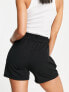 JDY paperbag waist tailored shorts in black