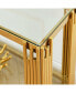 Gold Glass Console Table, 55" with Sturdy Metal Base