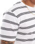 Brave Soul horizontal stripe t-shirt in white & black