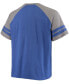 Фото #2 товара Men's Big and Tall Royal, Heathered Gray Los Angeles Rams Two-Stripe Tri-Blend Raglan T-shirt