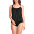 Women's D-Cup Blouson Tummy Hiding Tankini Swimsuit Top Adjustable Straps