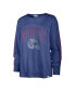 Women's Royal Distressed New England Patriots Tom Cat Long Sleeve T-shirt