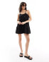 Фото #1 товара Esmee ruffle mini beach dress in black