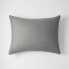 King Reversible Textured Cotton Chambray Coverlet Sham Dark Gray/White -