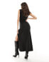 4th & Reckless sleeveless drape detail side split maxi dress in black Черный, 42 - фото #4