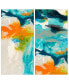 Фото #2 товара Tidal Abstract 1 and 2 Frameless Free Floating Tempered Glass Panel Graphic Wall Art, 48" x 24" x 0.2"