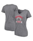 Фото #1 товара Women's Gray Distressed Georgia Bulldogs College Football Playoff 2021 National Champions Reverse Vintage-Like V-Neck T-Shirt