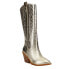 Фото #2 товара Corkys Howdy Tall Snip Toe Metallic Zippered Womens Gold Casual Boots 81-0018-9