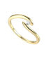ფოტო #1 პროდუქტის Gv Sterling Silver 14k Gold Plated With White Freshwater Pearl Ocean Wave Stacking Ring