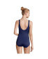 Фото #3 товара Women's Mastectomy Chlorine Resistant Scoop Neck Soft Cup Tugless Sporty One Piece Swimsuit Print