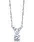 ფოტო #1 პროდუქტის Round-Cut Diamond Pendant Necklace in 10k Yellow or White Gold (1/5 ct. t.w.)