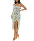 ფოტო #3 პროდუქტის Juniors' Satin Bustier Ruched Midi Dress